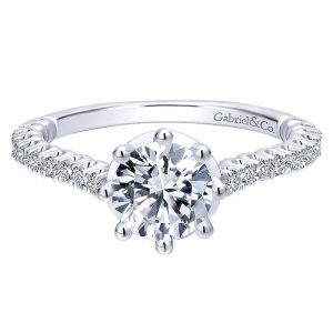 14K White Gold Diamond Straight 14K White Gold Engagement Ring ER12667R4W44Jj