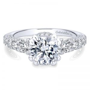 14K White Gold Diamond Straight 14K White Gold Engagement Ring ER12668R4W44Jj