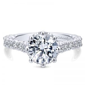 14K White Gold Diamond Straight 14K White Gold Engagement Ring ER12753R6W44Jj