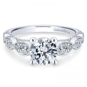 14K White Gold Diamond Straight 14K White Gold Engagement Ring ER12803R4W44Jj