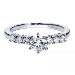 14k White Gold Diamond Straight Engagement Ring ER1734W44JJ