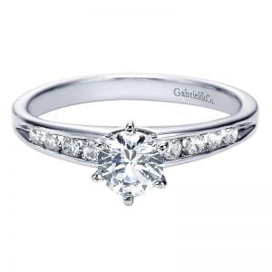 14k White Gold Diamond Straight Engagement Ring ER2150W44JJ