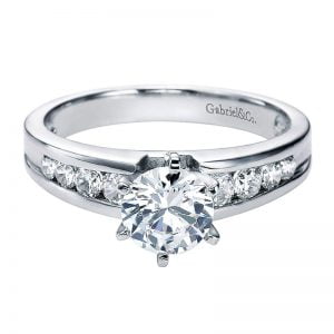 14k White Gold Diamond Straight Engagement Ring ER2157W44JJ