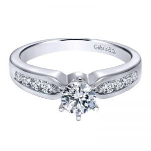 14k White Gold Diamond Straight Engagement Ring ER2294W44JJ