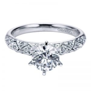 14k White Gold Diamond Straight Engagement Ring ER3951W44JJ