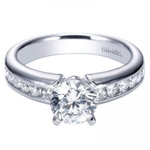 14k White Gold Diamond Straight Engagement Ring ER3986W44JJ