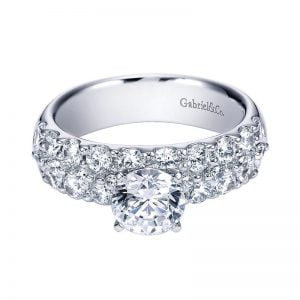 14k White Gold Diamond Straight Engagement Ring ER4011W44JJ