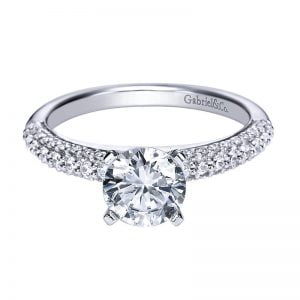 14k White Gold Diamond Straight Engagement Ring ER4017W44JJ