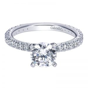 14k White Gold Diamond Straight Engagement Ring ER4126W44JJ
