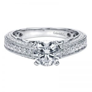 14k White Gold Diamond Straight Engagement Ring ER4176W44JJ