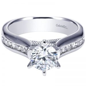 14k White Gold Diamond Straight Engagement Ring ER4185W44JJ