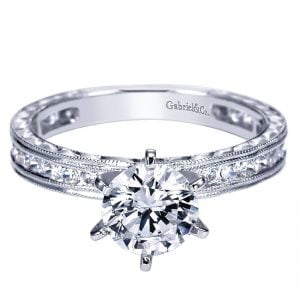 14k White Gold Diamond Straight Engagement Ring ER4312W44JJ