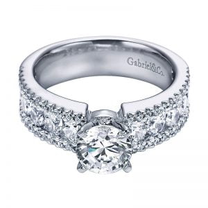14k White Gold Diamond Straight Engagement Ring ER5262W44JJ