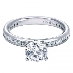 14k White Gold Diamond Straight Engagement Ring ER5650W44JJ