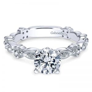 14k White Gold Diamond Straight Engagement Ring ER5651W44JJ