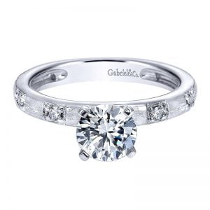 14k White Gold Diamond Straight Engagement Ring ER5668W44JJ