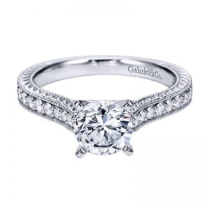 14k White Gold Diamond Straight Engagement Ring ER6633W44JJ
