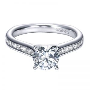 14k White Gold Diamond Straight Engagement Ring ER6640W44JJ
