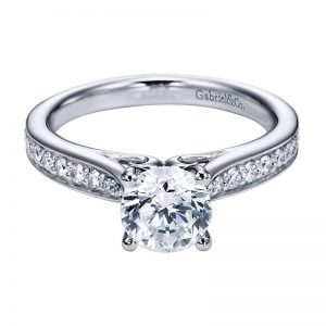 14k White Gold Diamond Straight Engagement Ring ER6646W44JJ
