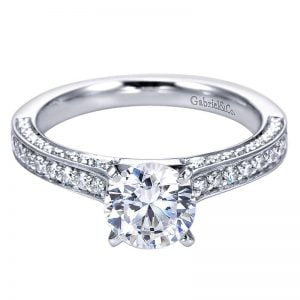 14k White Gold Diamond Straight Engagement Ring ER6648W44JJ