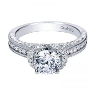 14k White Gold Diamond Straight Engagement Ring ER6651W44JJ
