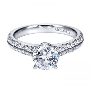 14K White Gold Diamond Straight 14K White Gold Engagement Ring ER6657W44Jj