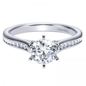 14k White Gold Diamond Straight Engagement Ring ER6665W44JJ