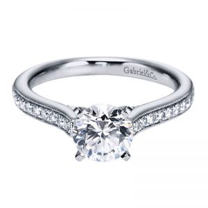 14K White Gold Diamond Straight 14K White Gold Engagement Ring ER6670W44Jj