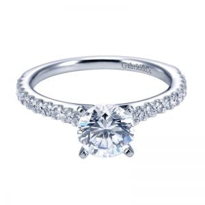 14k White Gold Diamond Straight Engagement Ring ER6675W44JJ