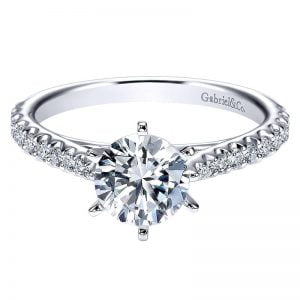 14k White Gold Diamond Straight Engagement Ring ER6692W44JJ