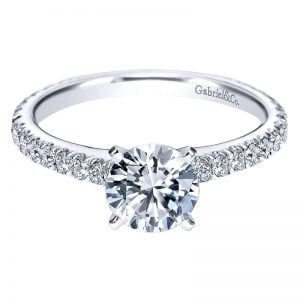14k White Gold Diamond Straight Engagement Ring ER6700W44JJ