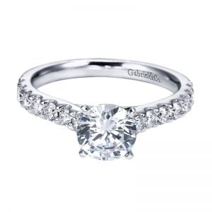 14k White Gold Diamond Straight Engagement Ring ER6703W44JJ