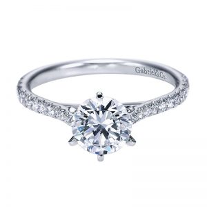 14K White Gold Diamond Straight 14K White Gold Engagement Ring ER7431W44Jj