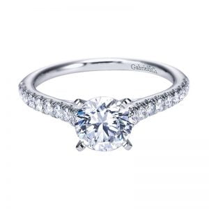 14k White Gold Diamond Straight Engagement Ring ER7435W44JJ
