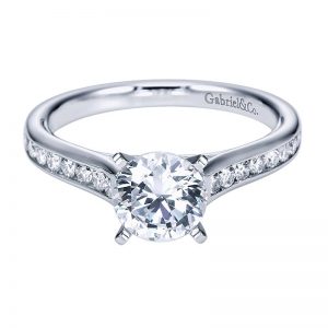 14K White Gold Diamond Straight 14K White Gold Engagement Ring ER7437W44Jj