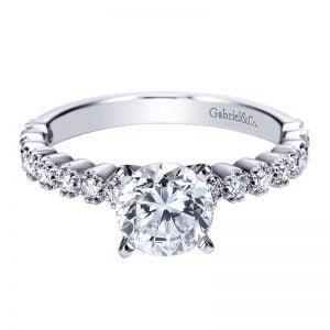 14k White Gold Diamond Straight Engagement Ring ER7532W44JJ