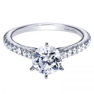 14K White Gold Diamond Straight 14K White Gold Engagement Ring ER7533W44Jj