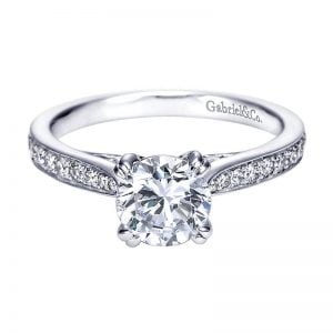 14k White Gold Diamond Straight Engagement Ring ER7534W44JJ