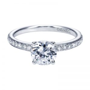 14K White Gold Diamond Straight 14K White Gold Engagement Ring ER7537W44Jj
