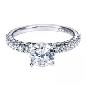 14k White Gold Diamond Straight Engagement Ring ER7540W44JJ