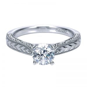 14k White Gold Diamond Straight Engagement Ring ER7971W44JJ