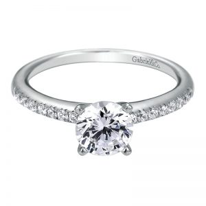 14K White Gold Diamond Straight 14K White Gold Engagement Ring ER7973W44Jj