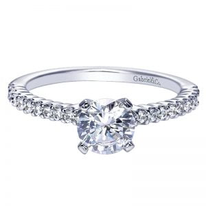 14k White Gold Diamond Straight Engagement Ring ER7980W44JJ