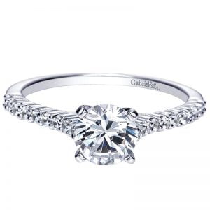 14k White Gold Diamond Straight Engagement Ring ER7983W44JJ