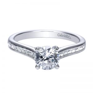 14K White Gold Diamond Straight 14K White Gold Engagement Ring ER7985W44Jj