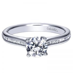 14k White Gold Diamond Straight Engagement Ring ER7991W44JJ