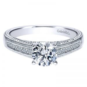 14k White Gold Diamond Straight Engagement Ring ER7996W44JJ