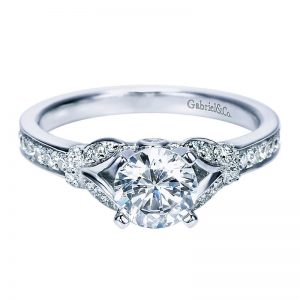 14K White Gold Diamond Straight 14K White Gold Engagement Ring ER8003W44Jj
