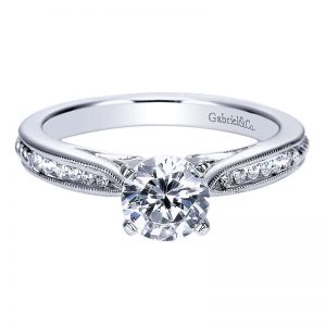 14K White Gold Diamond Straight 14K White Gold Engagement Ring ER8007W44Jj