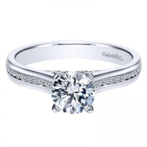 14k White Gold Diamond Straight Engagement Ring ER8010W44JJ